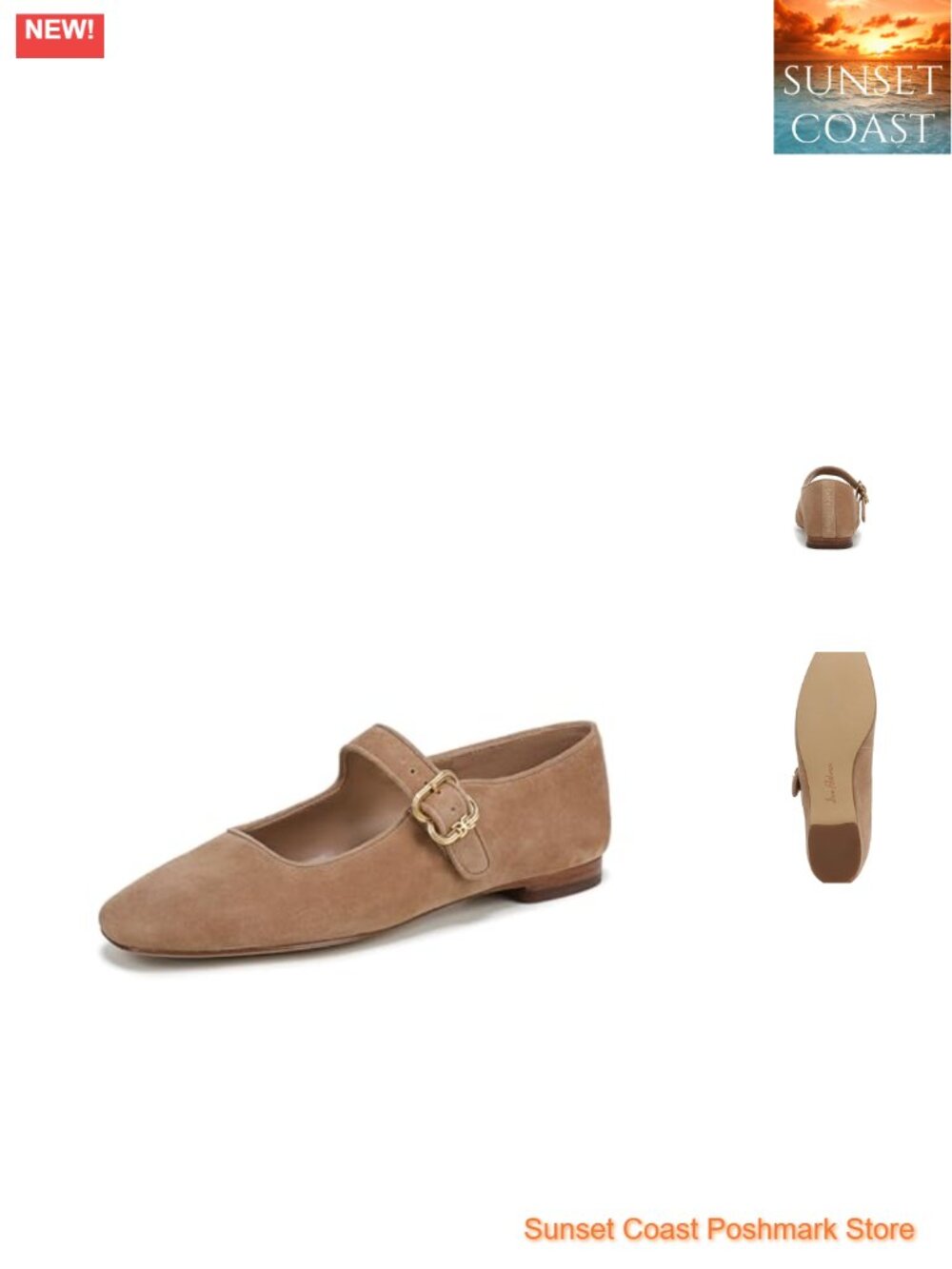Mesh Ballet Flats with Square Toe and Buckle Strap, Casual Flat Shoes